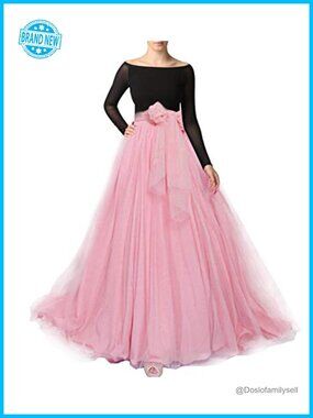 Women Maxi Tulle Skirt High Waisted A-Line Floor Length Long Tutu